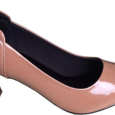 Giày cao gót 7cm Trường Hải gót to da bóng màu nâu thời trang cao cấp CG0411 [ HÌNH ẢNH THẬT ]