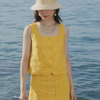 Áo Croptop Linen Tràng An TOP229 thời trang thiết kế Hity