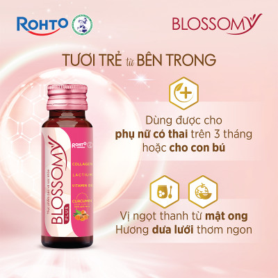 Nước uống collagen giúp sáng da, dạ dày khỏe Blossomy lốc 10 chai x 50ml