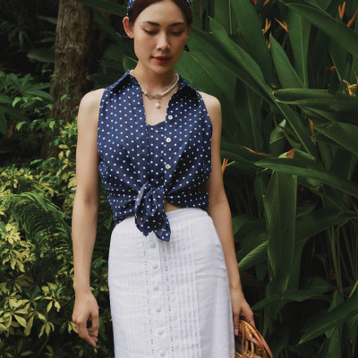 Áo Sơ Mi Halter Linen Hải Tinh TOP159 thời trang thiết kế Hity