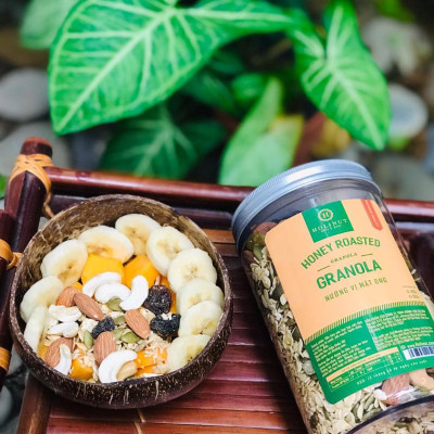 Ngũ Cốc Granola Nướng Vị Mật Ong Hạt Nhập Khẩu - thương Hiệu Holinut/500gram