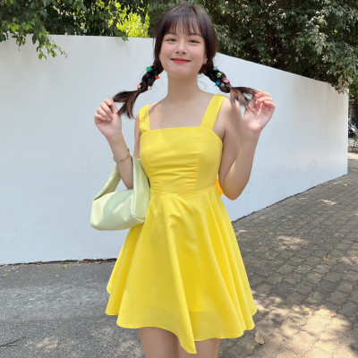 Đầm hai dây bản to thắt nơ lưng Kayline Miều Est.2013