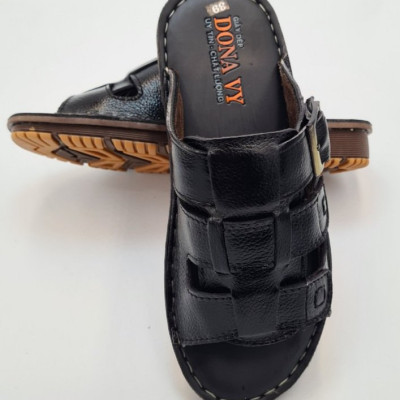 Dép quai ngang nam da bò thật 100% DONAVY,đính khuy thời trang may quai và đế rất chắc chắn DO3KD