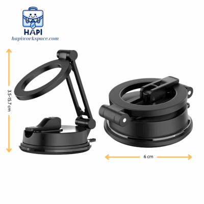 Giá đỡ điện thoại từ tính hàng chính hãng WiWU Wi-CH055 có thể gập lại và xoay 360 độ, dễ dàng mang theo, phù hợp dùng trên ô tô