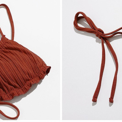 Bộ Đồ Bơi Bikini Màu Trơn Phong Cách Thời Trang Mới Cho Nữ