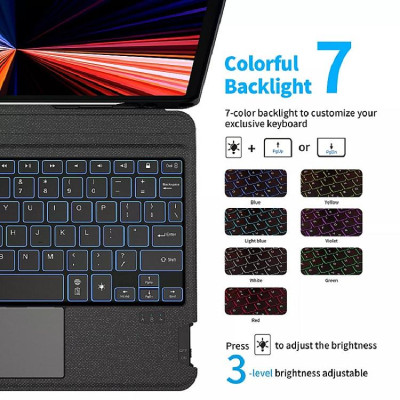 Bao Da Kèm Bàn Phím Không Dây WIWU Magtuoch Dùng Cho iPad 10.2/ 10.5, iPad Pro 11 inch/Air 4/Air5, iPad 12.9 2020/2021, Air11inch M3 , Pro M4 ( Có Khe Để Bút) Có Đèn Led Phím, Trackpad Mượt, Có Thể Tháo Rời Bàn Phím- Hàng chính hãng