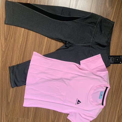 SET ĐỒ NỮ GỒM QUẦN LEGGING LỬNG VÀ ÁO THUN NỮ NGẮN TAY ĐA NĂNG