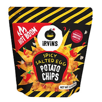 Khoai tây trứng muối cay Hot Boom Spicy Salted Egg Potato Chips 80g IRVINS
