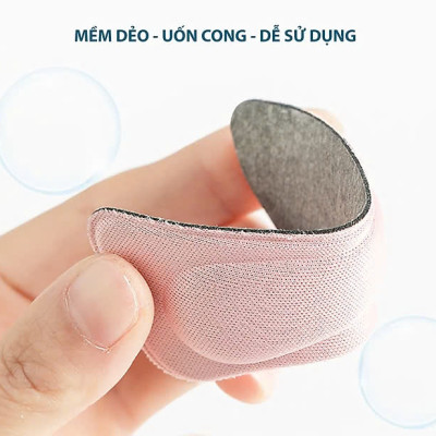 Bộ 2 cặp lót giày 4D bảo vệ gót chân và chống tuột gót giày (loại bầu) 1 CẶP KEM VÀ 1 CẶP ĐEN
