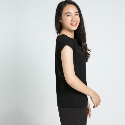 Áo Kiểu Cao Cấp Áo Đắp Vạt Thời trang thiết kế Hity TOP090 (Đen Huyền Bí)