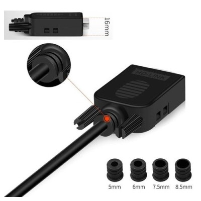 Đầu bấm DB9 RS232 Male - Female chân 2,3,5 HD-Link YL-SJCG-09DMF dùng làm cáp RS232C. Hàng chính hãng !!! 