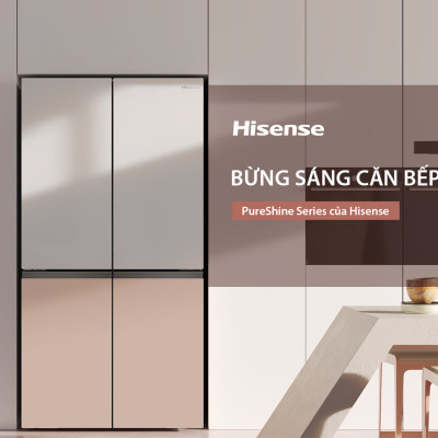 Tủ lạnh Hisense Inverter 4 cửa RQ768N4EW-KU 609L tiết kiệm điện, bảo hành 3 năm - HÀNG CHÍNH HÃNG