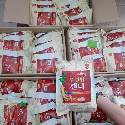 Thùng 20 gói Kẹo hồng sâm không đường cao cấp Sugar Free Red Ginseng Candy (500g x 20)  - Hàn Quốc