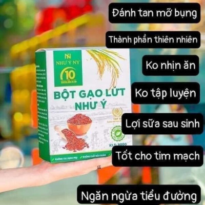 [ Tặng Ly và Thước Dây] 3 Hộp Bột Gạo Lứt Như Ý Ny 800g - Hỗ Trợ Giảm Cân - Lấy Lại Vóc Dáng - Lợi Sữa An Toàn Tại Nhà