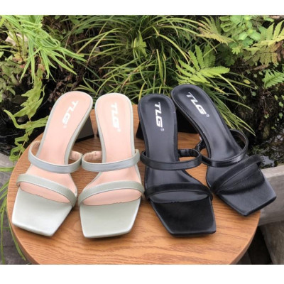 guốc nữ gót vuông quai da siêu dễ thương 21333