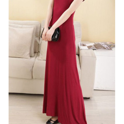 Đầm Váy body thun dài dự tiệc,Đầm body thiết kế dây đan lưng sang chảnh ngắn tay Haint Boutique- Đỏ- Hb35