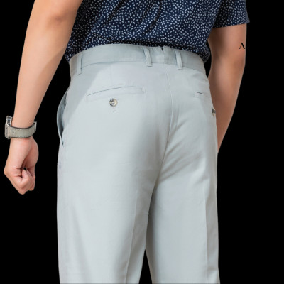 Quần kaki nam ALIGRO chất liệu kaki mềm mịn cao cấp dáng slimfit màu ghi sáng ALGK074