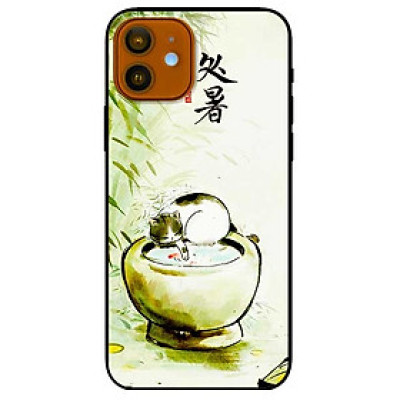 Ốp lưng dành cho Iphone 12 - 12 Pro mẫu Mèo Chậu Nước