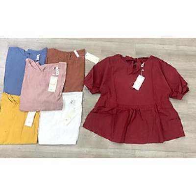 Áo kiểu nữ đẹp form rộng hàng Quảng châu, chất liệu vải mềm mát, phong cách Hàn Quốc, Áo Babydoll tay ngắn NeSa Shop