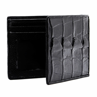 Ví Nam Da Cá Sấu Gai Đuôi Huy Hoàng HT2207 (12.5 x 10 cm) - Đen