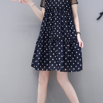 Đầm suông nữ hình sao phối ren db10