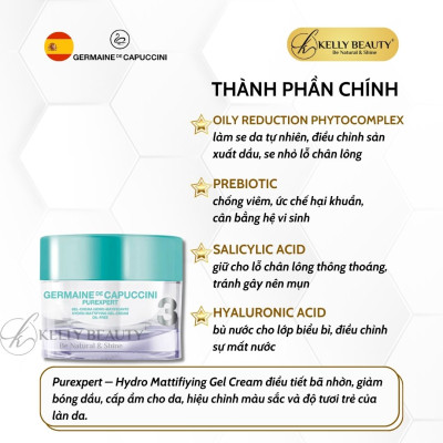 Kem Dưỡng Cho Da Dầu Mụn Germaine PUREXPERT Hydro-Mattifying Gel-Cream | Kelly Beauty