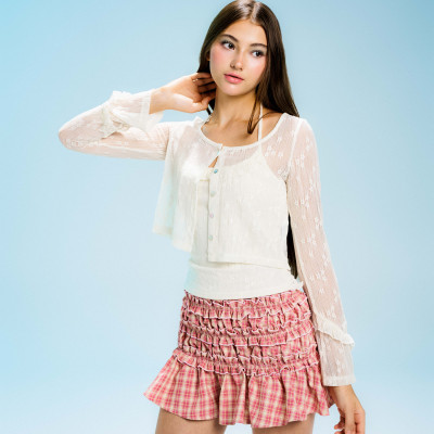 DOTTIE - Set áo hoa li ti - Trắng kem - T0980