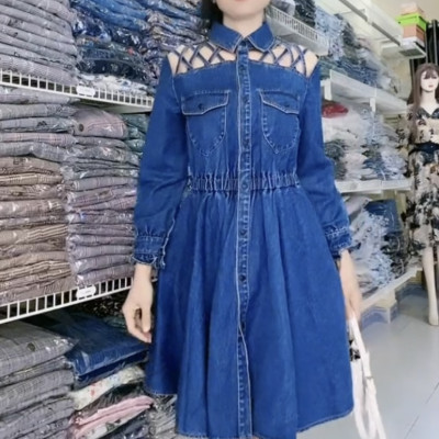 Đầm denim cao cấp siêu dễ thương Myqlothing.