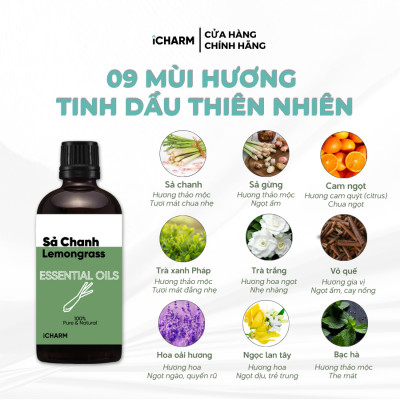 Tinh dầu xông phòng - Tinh dầu thiên nhiên nguyên chất, đuổi muỗi iCHARM