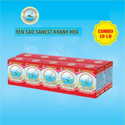 [Combo 10 lọ] Nước Yến sào Khánh Hòa Sanest Collagen đóng lọ 70ml - 770-21%