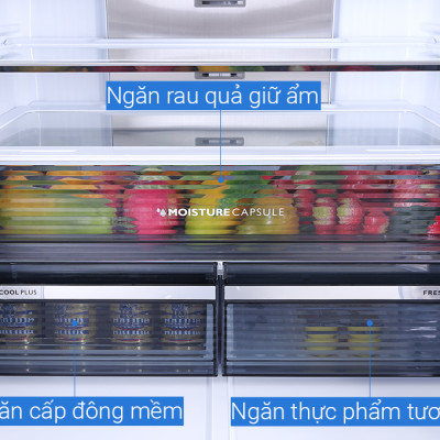 Tủ lạnh Sharp Inverter 525 lít SJ-FXP600VG-BK - Hàng Chính Hãng - Chỉ Giao HCM