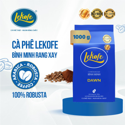 Cà phê rang xay Bình Minh Lekofe 100% Robusta Đắng đậm chát nhẹ Túi 1000gram