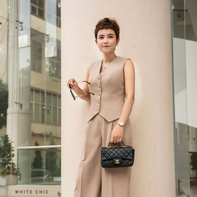 Valen Gile - Áo gile form ôm thiết kế cao cấp WHITE CHIC