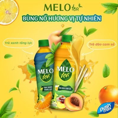 Lốc 6 Chai Trà Đào Cam Sả Melo Tea (455ml x 6 chai)