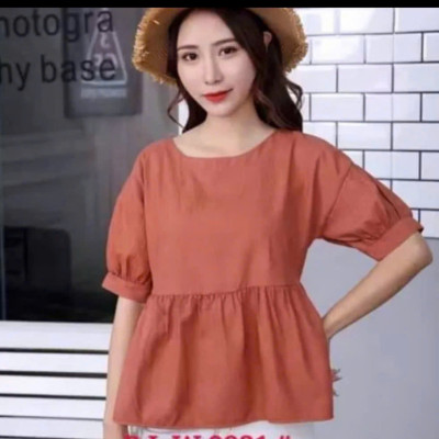 Áo kiểu nữ đẹp form rộng hàng Quảng châu, chất liệu vải mềm mát, phong cách Hàn Quốc, Áo Babydoll tay ngắn NeSa Shop