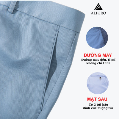 Quần kaki nam ALIGRO chất liệu kaki mềm mịn cao cấp dáng slimfit  xanh da trời ALGK033