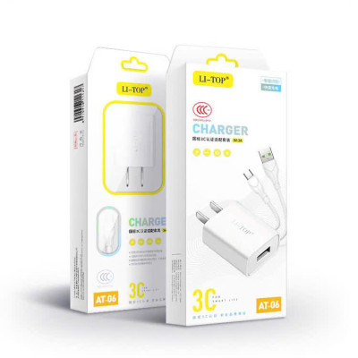 Bộ sạc Li-Top Rio Tinto AT06 5V- 2A chân cắm Type C, có chứng nhận 3C tiêu chuẩn quốc gia, bảo hành hàng chính hãng 1 năm