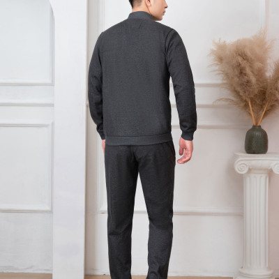 Bộ nỉ kéo khóa ALIGRO màu ghi đậm BN.20