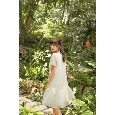 Baciami-Đầm Voan Họa Tiết Phôm Rộng