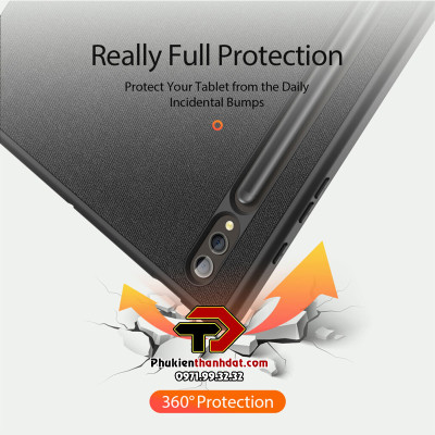 Bao da chống sốc cho Samsung Tab S8 Plus chính hãng Dux Ducis Domo (có khay đựng bút) - Hàng Nhập Khẩu 