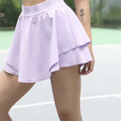 Chân váy thể thao dáng xòe ngắn màu tím thời trang cho nữ chơi tennis, pickle ball, yoga, golf