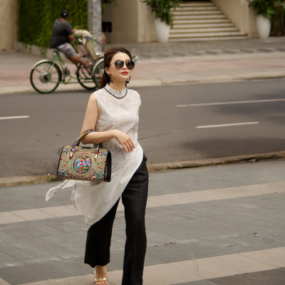 Áo Dài Cách Tân Organza Mai ADA011 thời trang thiết kế Hity