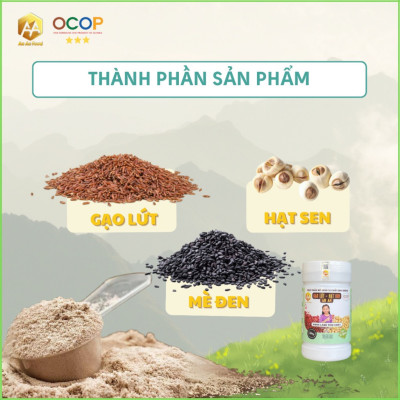 deal hời giá góc . Lon Bột gạo lứt-hạt sen-mè đen( bột gạo lứt ANAN) thay thế bửa ăn , chăm sóc sưc khỏe , xương khớp , giấc ngủ