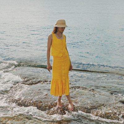 Áo Croptop Linen Tràng An TOP229 thời trang thiết kế Hity