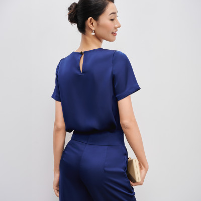 Áo Suông Cổ Tròn Lam TOP216 thời trang thiết kế Hity