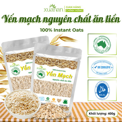 Yến Mạch Nguyên Chất Ăn Liền Xuân An [ko đường] Túi 400G(Tặng Kèm 1 Túi Yến Mạch 150G)