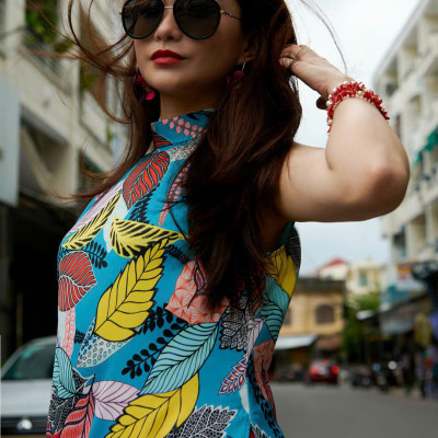 Áo Dài Cách Tân Ngọc Hà ADA004 thời trang thiết kế Hity