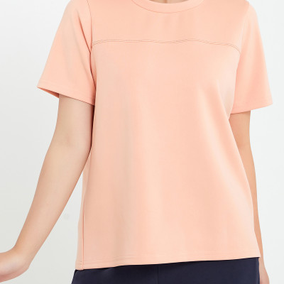 Áo Thun Nữ Tay Ngắn Viền Chỉ Ngực Maxivic, La Mộc - LM0122305