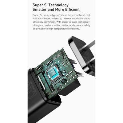 Củ sạc nhanh nhỏ gọn Baseus Super Si Quick Charger 1C 20W CCSUP- Hàng chính hãng