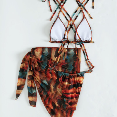 Bộ Đồ Bơi Ba Mảnh Có Đệm Ngực Thời Trang Đi Biển